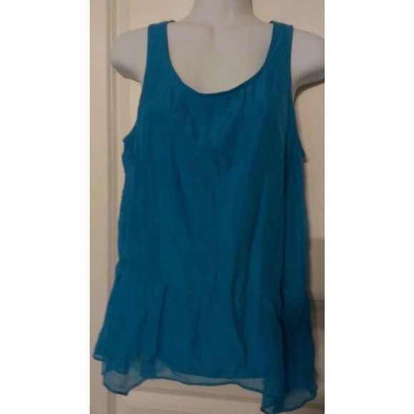 NEW Women's Small EXPRESS Tunic Blouse Sleeveless Top Blue 870 06338 - Picture 1 of 2